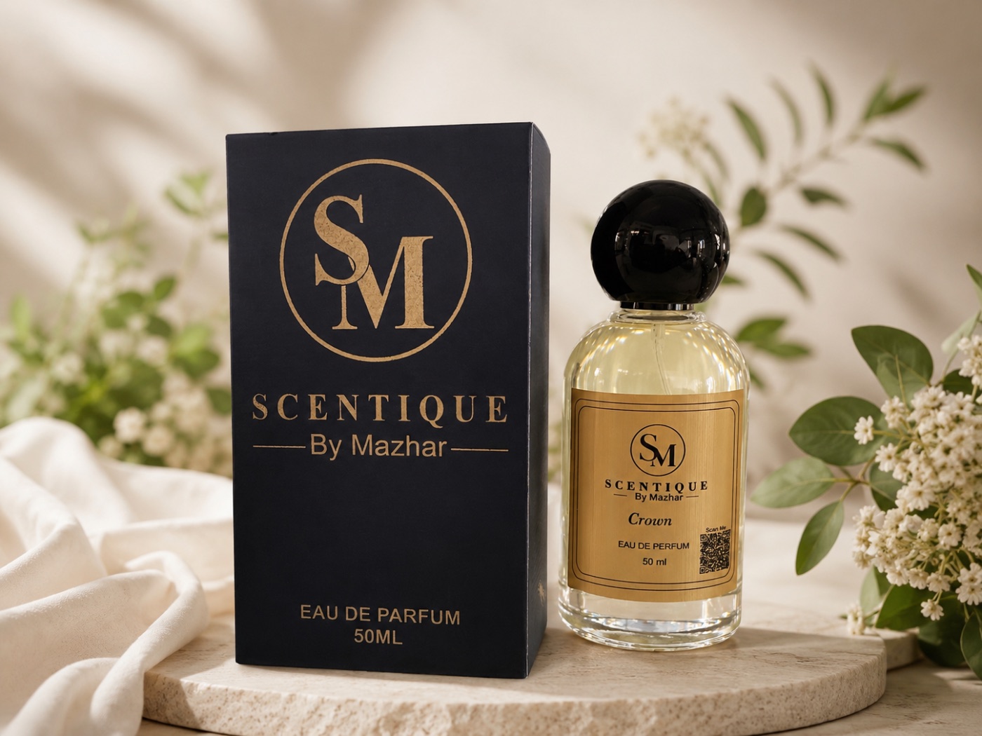 Crown perfume bottle by Scentique by Mazhar